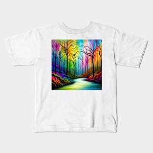 Stream Through the Rainbow Forest Kids T-Shirt